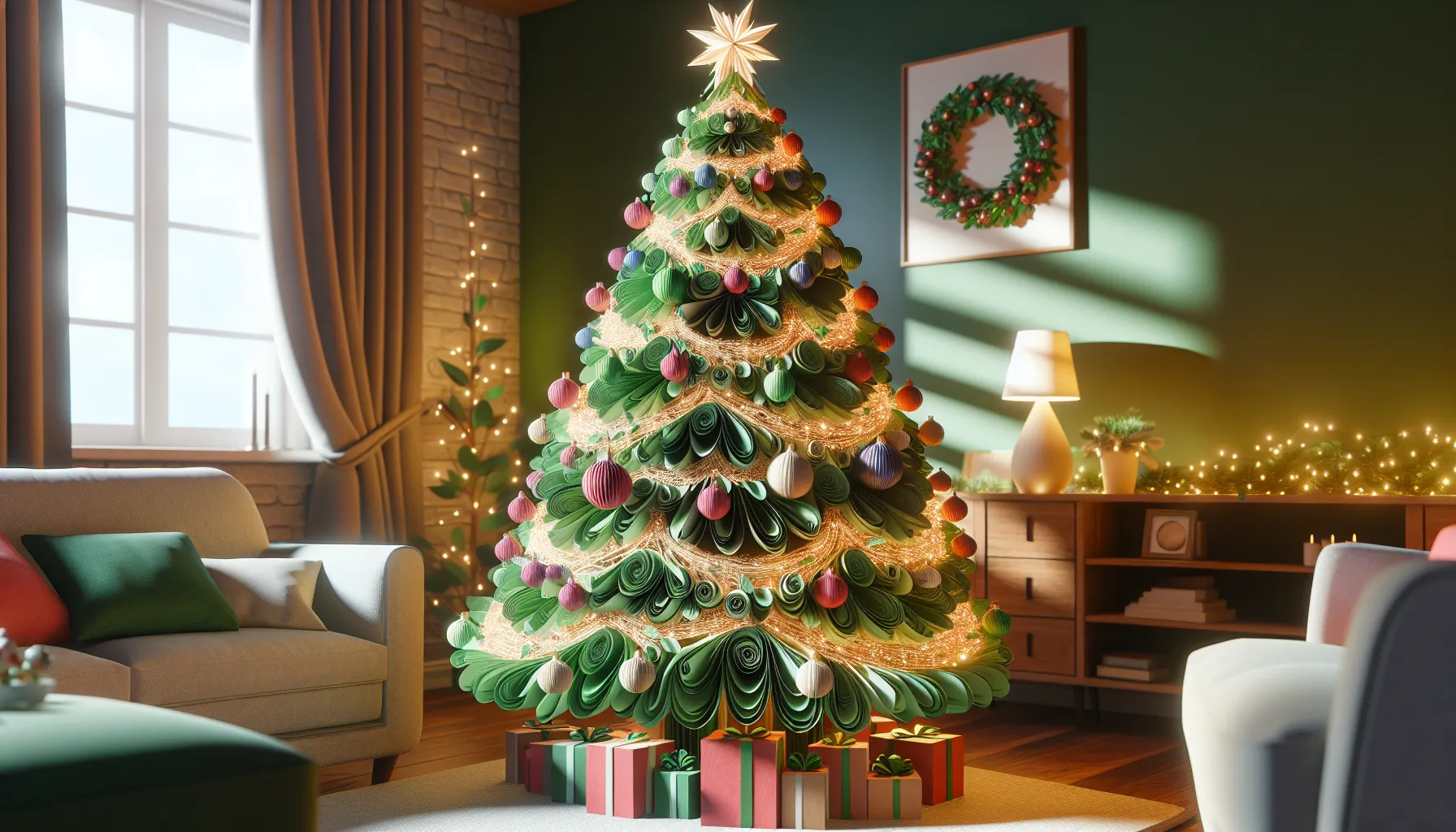 árvore de Natal de papel