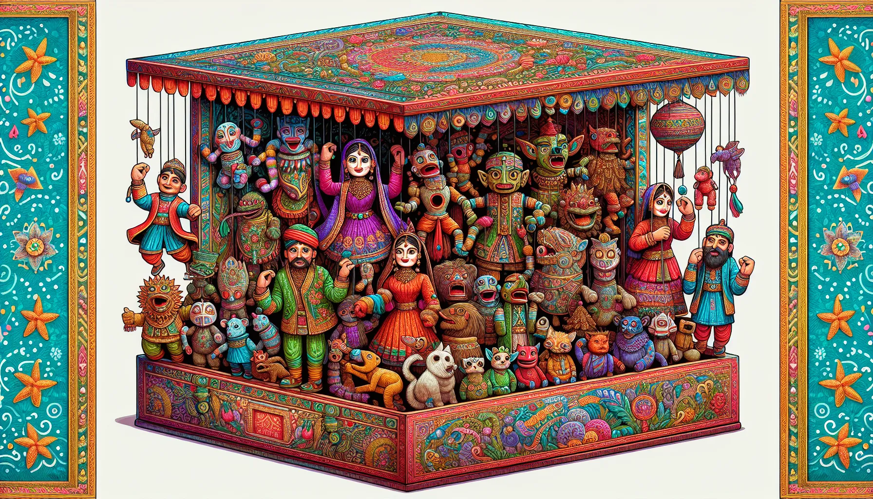 Uma caixa de fantoches é uma caixa onde são guardados e organizados os fantoches. Os fantoches são bonecos ou marionetes que são usados para contar histórias ou encenar peças teatrais. A caixa de fantoches é uma forma prática de armazenar e transportar os fantoches, mantendo-os protegidos e organizados. Ela geralmente possui compartimentos separados para cada fanto